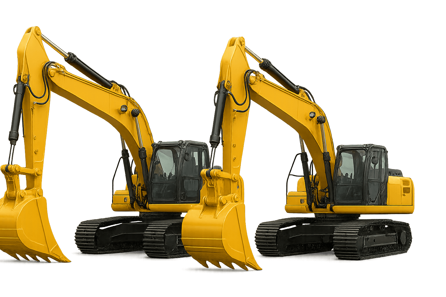 Dua excavator untuk visual section brand